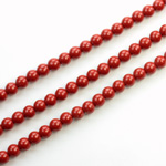 Czech Pressed Glass Bead - Smooth Round 04MM COATED RED JASPER