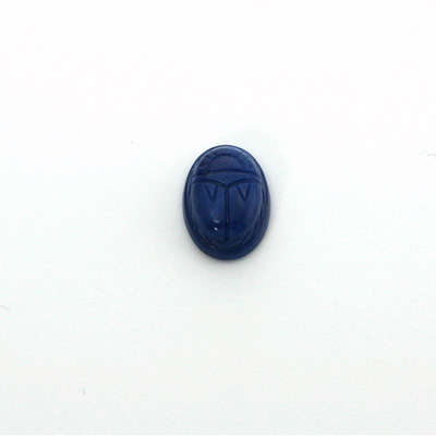 German Plastic Flat Back Scarab - Oval 10x8MM LAPIS