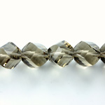 Indian Cut Crystal Bead - Helix Twisted 12MM BLACK DIAMOND
