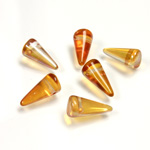 Czech Pressed Glass Bead - Smooth Spike 05x10MM CRYSTAL VENUS