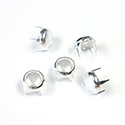 Preciosa Crystal Metal 4 Prong Rivet Nacre Pearl 4.5MM WHITE-SILVER