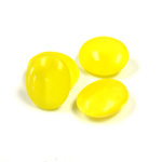 Glass Point Back Buff Top Stone Opaque Doublet - Oval 12x10MM YELLOW MOONSTONE