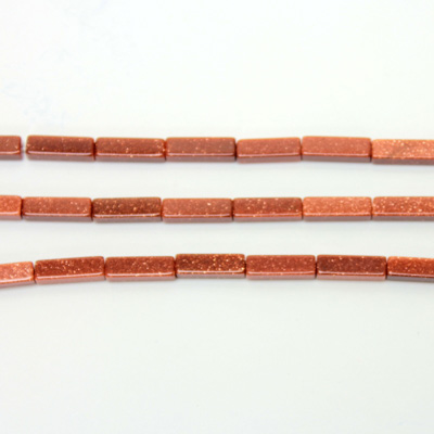 Man-made Bead - Rectangle Smooth 13x4MM BROWN GOLDSTONE