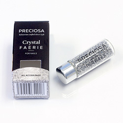 Preciosa Crystal Faerie Nail Art Crystals - 05 gram tube packaging - All Access Pass (Silver)