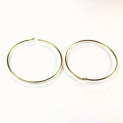 Brass Earwire Hoop 1.30 inch RAW BRASS