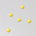 Plastic Flat Back Opaque Cabochon - Round 05MM BRIGHT YELLOW