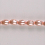 Czech Glass Pearl Bead - Oval 06x4MM LT ROSE 70424