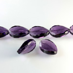 Chinese Cut Crystal Bead - Oval Twist 21x13MM VIOLET