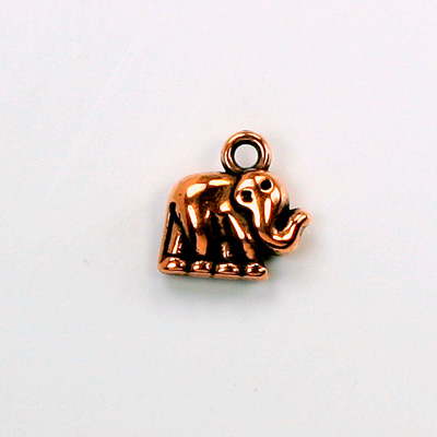 Metalized Plastic Pendant- Elephant 13MM ANT COPPER