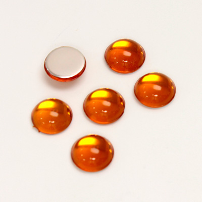 Plastic Flat Back Foiled Cabochon - Round 09MM TOPAZ