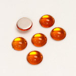 Plastic Flat Back Foiled Cabochon - Round 09MM TOPAZ