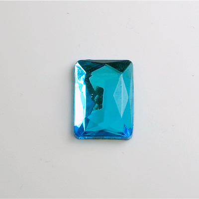 Glass Flat Back Foiled Rauten Rose - Cushion 18x13MM AQUA