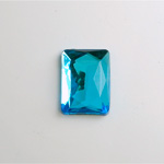 Glass Flat Back Foiled Rauten Rose - Cushion 18x13MM AQUA