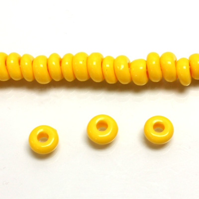 Plastic Bead - Round Tire 08MM BRIGHT YELLOW