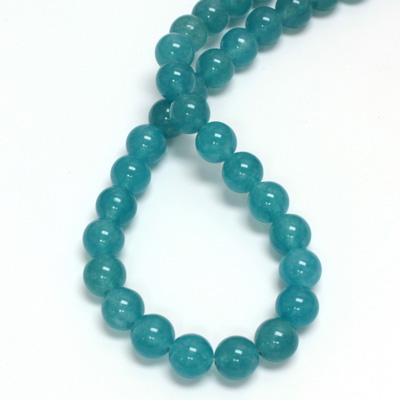 Gemstone Bead - Smooth Round 08MM Dyed QUARTZ Col. 21 TEAL