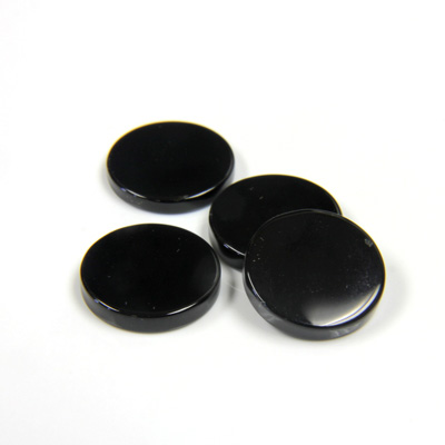 Gemstone Flat Back Flat Top Straight Side Stone - Round 12MM BLACK ONYX