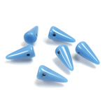 Czech Pressed Glass Bead - Smooth Spike 05x10MM LT BLUE TURQUOISE