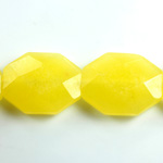 Gemstone Bead - Faceted Octagon 25x20MM Dyed QUARTZ Col. 08 YELLOW