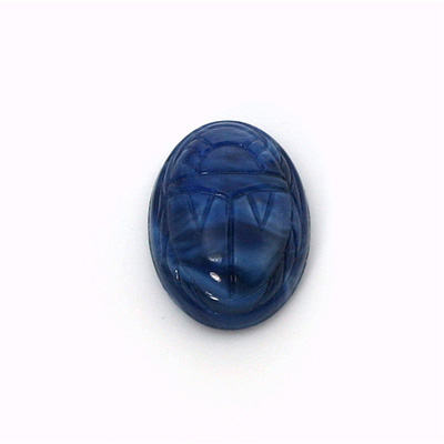 German Plastic Flat Back Scarab - Oval 18x13MM LAPIS