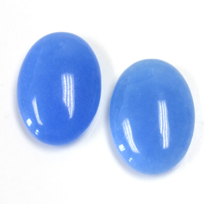 Gemstone Flat Back Cabochon - Oval 25x18MM QUARTZ DYED #12 CALCEDON