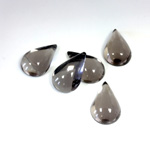 Plastic Flat Back Foiled Cabochon - Pear 13x9MM BLACK DIAMOND