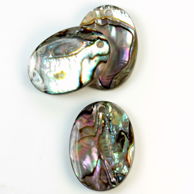 Shell Pendant - Smooth Flat Oval 25x18MM ABALONE