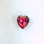 Glass Point Back Foiled Tin Table Cut (TTC) Stone - Heart 09x8MM ROSE