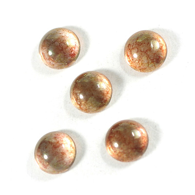 Glass Medium Dome Coated Cabochon - Round 11MM LUSTER ROSE