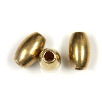 Brass Machine Made Bead - Smooth Oval 08x5MM RAW BRASS