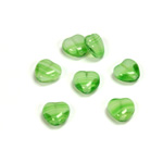 Czech Pressed Glass Bead - Smooth Heart 08x8MM PORPHYR GREEN