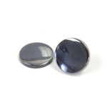 Glass Low Dome Buff Top Cabochon - Round 15MM HEMATITE