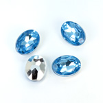 Plastic Point Back Foiled Stone - Oval 14x10MM LT SAPPHIRE