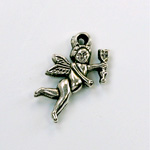 Metalized Plastic Pendant- Cupid 24x15MM ANT SILVER