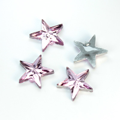 Plastic Flat Back Foiled Rose Cut Rhinestone - Star 15MM ROSE