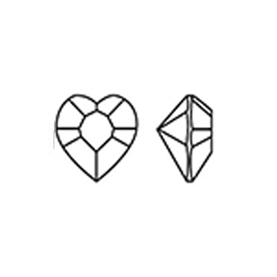 Swarovski Crystal Point Back Fancy Stone - Heart 9x8MM LIGHT SAPPHIRE AB