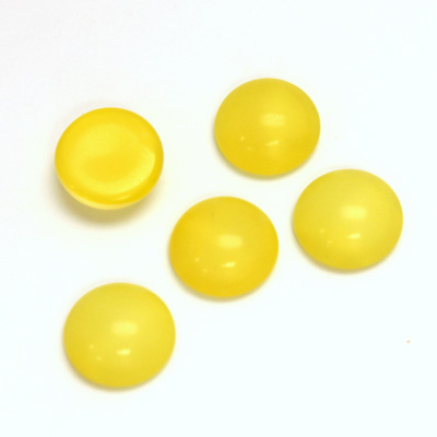 Glass Medium Dome Cabochon - Round 11MM MOONSTONE YELLOW