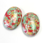 Synthetic Cabochon - Oval 25x18MM Matrix SX01 RED-YELLOW-GREEN