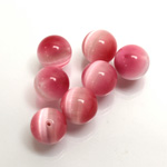 Fiber-Optic 1-Hole Ball - 10MM CAT'S EYE LT PINK