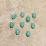 Glass Medium Dome Opaque Cabochon - Oval 06x4MM TURQUOISE