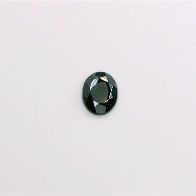 Glass Flat Back Rose Cut Faceted Stone - Oval 07x5MM HEMATITE Coated