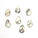 Gemstone Cabochon - Pear 10x6MM WHITE HOWLITE