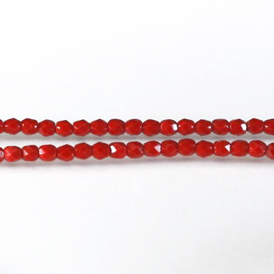 Czech Glass Fire Polish Bead - Round 03MM RED