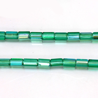 Czech Glass Fire Polished Bead - Atlas 06x4MM EMERALD AB