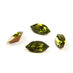 Preciosa Crystal Point Back Fancy Stone - Navette 08x4MM OLIVINE