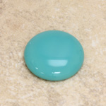 Glass Medium Dome Opaque Cabochon - Round 25MM TURQUOISE