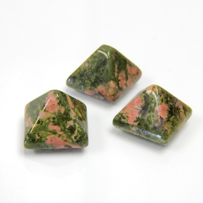 Gemstone Cabochon - Square Pyramid Top 10x10MM EPIDOTE