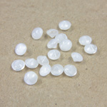 Glass Point Back Buff Top Stone Opaque Doublet - Round 17SS WHITE MOONSTONE