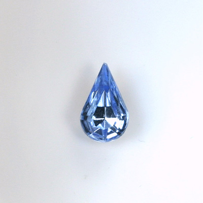 Glass Point Back Foiled Tin Table Cut (TTC) Stone - Pear 13x7.8MM LT SAPPHIRE