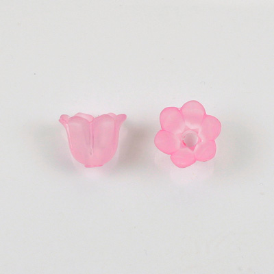 German Plastic Flower with Hole - Bell Shape 14x12MM MATTE LT ROSE