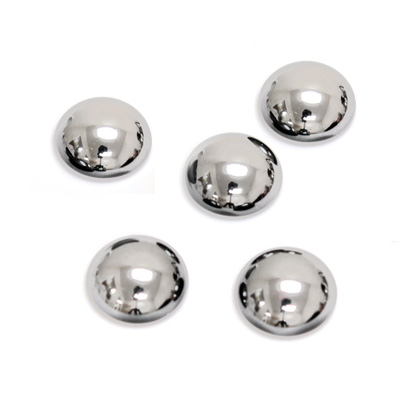Glass Medium Dome Cabochon - Round 11MM Metallic Coated SILVER